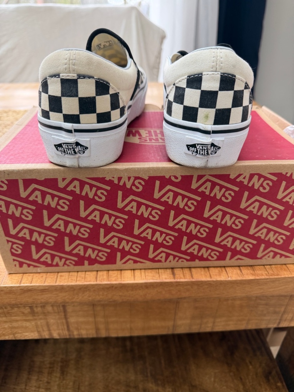 Vans Checkerboard Slip-On Sneakers - Black & White - Picture 4 of 5